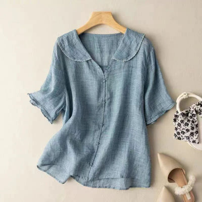 Elodie Lightweight Button Blouse