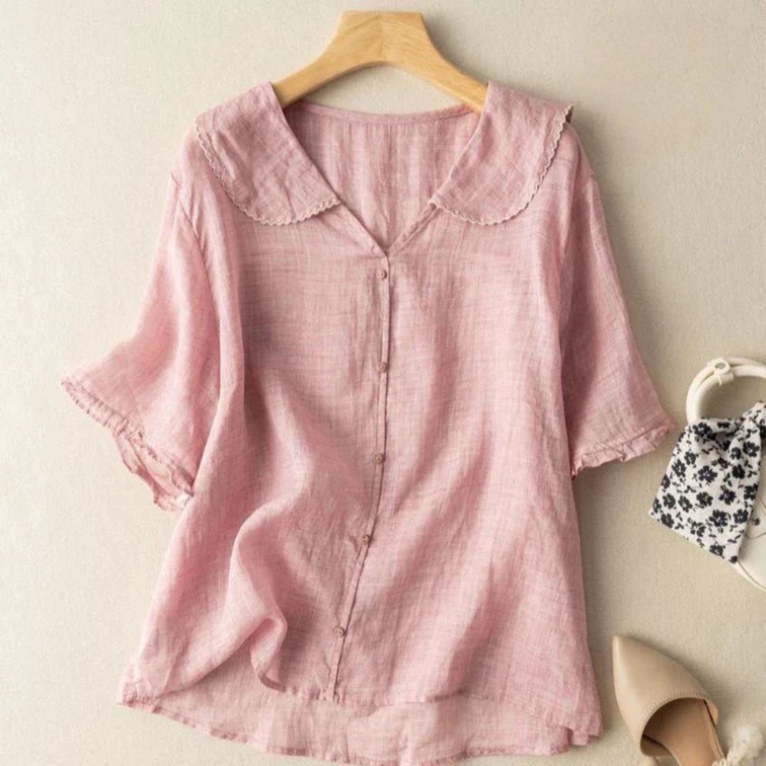 Elodie Lightweight Button Blouse