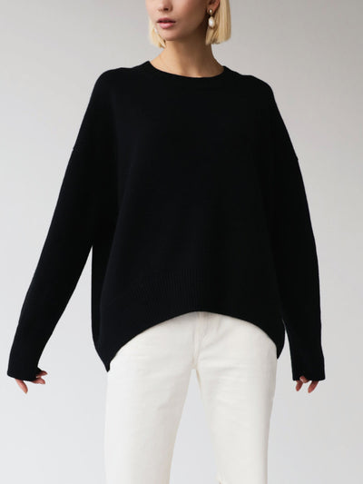Elia - Oversized Crewneck Knit Sweater