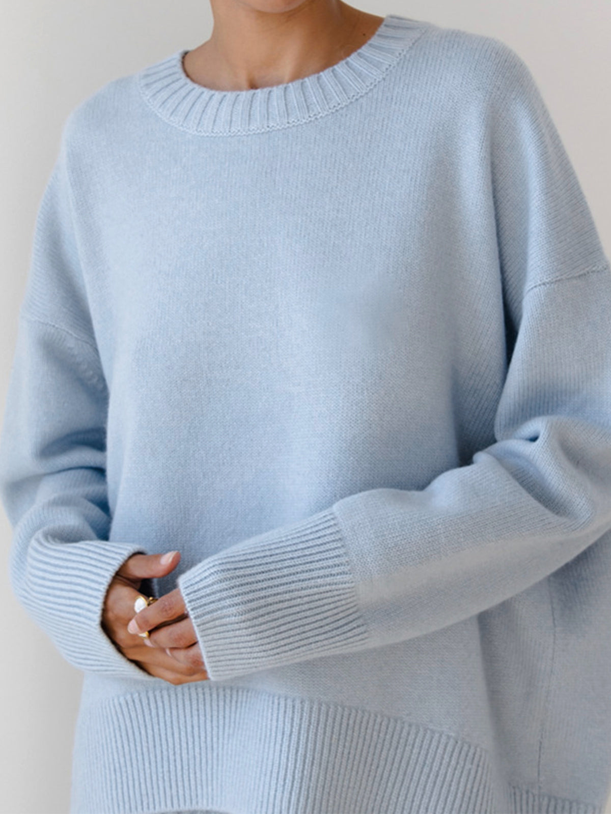 Elia - Oversized Crewneck Knit Sweater