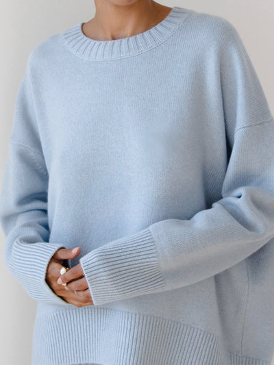 Elia - Oversized Crewneck Knit Sweater