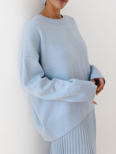 Elia - Oversized Crewneck Knit Sweater