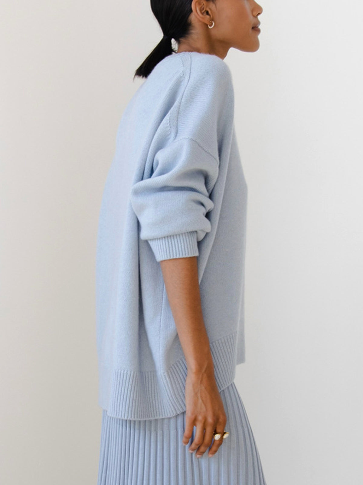 Elia - Oversized Crewneck Knit Sweater