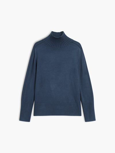 Deborah - Ribbed Mock Neck Knit Sweater