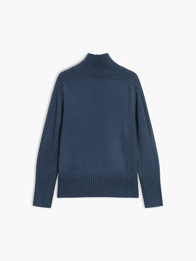 Deborah - Ribbed Mock Neck Knit Sweater