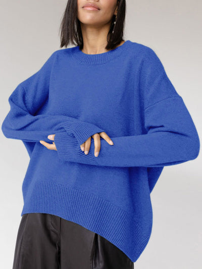 Elia - Oversized Crewneck Knit Sweater
