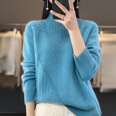 Syra - Soft Knit Sweater with Diagonal Stitch
