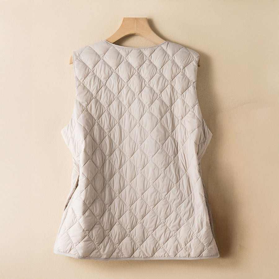 Isaline Quilted Cotton-Fill Vest